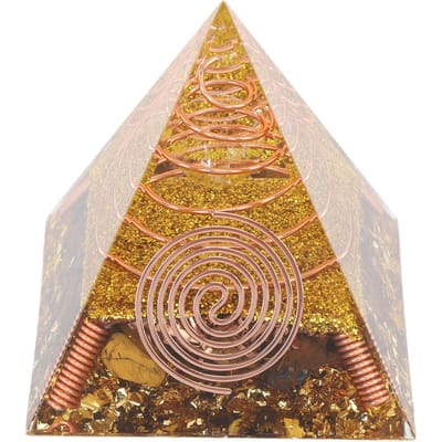 6cm Positieve Energie Piramide Tafelblad Ornament Energie Generator voor Stress Vermindering Genezing Meditatie beige