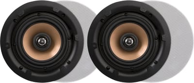 Artsound HPRO650 6,5 inch wand- en plafondluidsprekers, 20-120 Watt, voor thuis, badkamer, keuken, kantoor, HiFi, met draaibare tweeter, alu conus, sjabloon voor installatie, rond, 230 x 85mm, <50m²