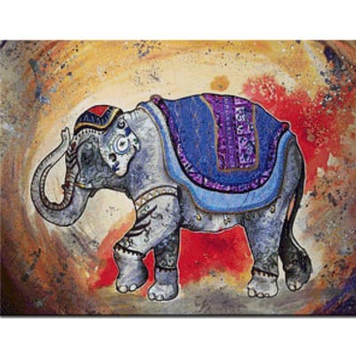Diamant geborduurd gekleurde schattige olifant DIY Diamond Painting Cross Stitch 20X30CM blue