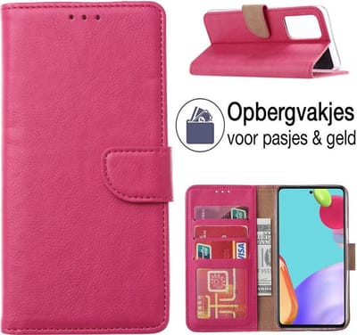 Hoesje geschikt voor Samsung Galaxy A52 Book Case - Bookstyle Cover - Galaxy A52 (5G) Portemonnee Hoesje - Wallet Case - ROZE - EPICMOBILE
