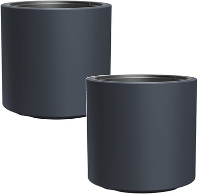 Prosperplast bloempot, met inzet, hoogte 29cm, antraciet - 2 stuks