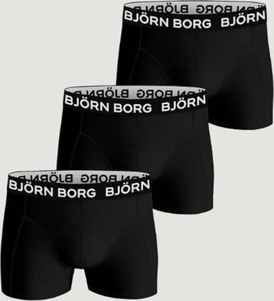 Björn Borg Cotton Stretch boxers - heren boxers normale lengte (3-pack) - zwart - blauw - olijfgroen - Maat: XS
