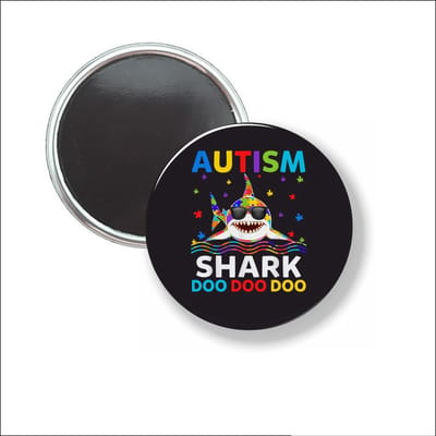 Button Met Magneet 58 MM - Autism Shark - NIET VOOR KLEDING