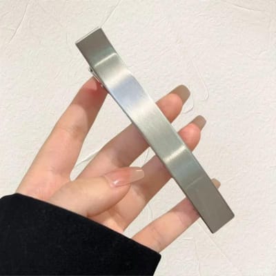 Coole Metalen Lange Grote Haarclip voor Vrouwen Funky Pony Alligator Eendenbek Haarspelden Barrettes voor Styling Haaraccessoires zilver