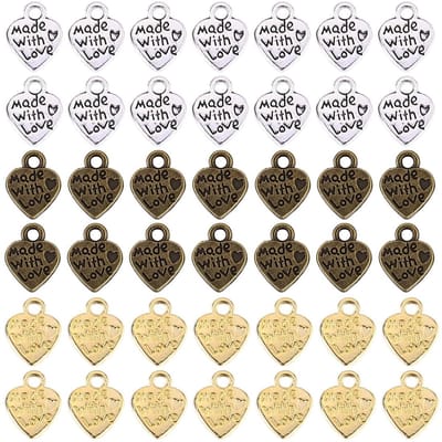 Dailygoody - Antieke Zilveren Hartvormige Hangers - Perfect voor Sieraden Maken - 60 Stuks - Goud Zilver Koper - DIY Hangers - Voor Creatieve Projecten
