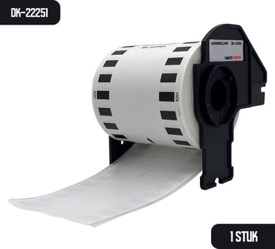 DULA Brother Compatible DK-22251 - Doorlopende labelrol - 1 rol - 62 mm x 15,24 m - Zwart en rood op wit - Papier