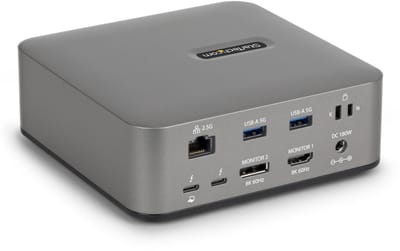 StarTech.com - docking station - USB-C / USB4 / Thunderbolt 3 / Thunderbolt 4 / Thunderbolt 5 / USB-A - DP HDMI - 1GbE - TAA Compliant