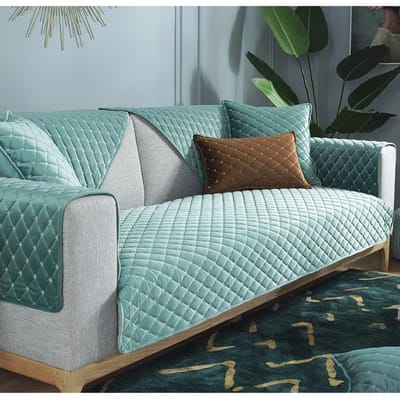 Verdikken Gewatteerde Pluche Bankhoes Effen Kleur Elegant Luxe Velours Bankhanddoek Borduurwerk Bankhoes voor Woonkamer 70x70cm 1pc