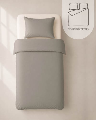 HOOMstyle Dekbedovertrek met kussenslopen - luxe micro Percale - dekbedovertrek - 140x220cm - 1 persoons - Taupe