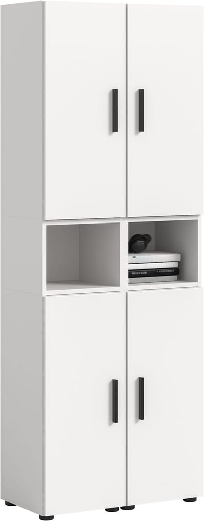 Woonkast in wit - Moderne woonwand met opbergruimte - 178 cm hoog