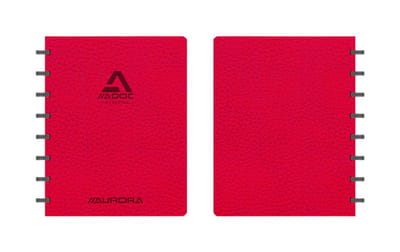 Aurora Adoc Business Schrift - A5 Lijn - 144 Pagina's - 90gram - Rood - 10 Stuks