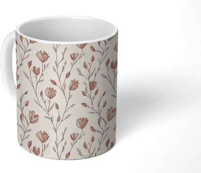 Mok - Koffiemok - Patroon - Klassiek - Roze - Mokken - 350 ML - Beker - Koffiemokken - Theemok