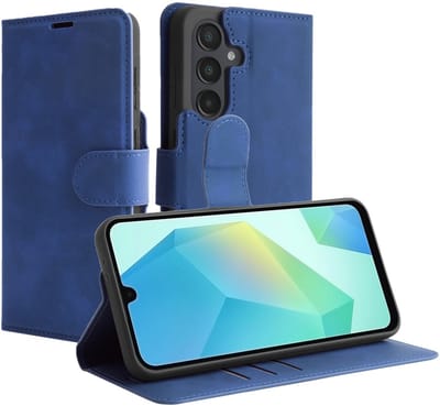 Just in Case hoesje geschikt voor Samsung Galaxy A36 / A56 Hoesje met Pasjeshouder - Premium Bookcase - Blauw