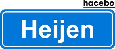 Hacebo - Plaatsnaam Sticker - 29x10 CM - Heijen sticker - Verkeersborden sticker - grappige cadeaus - Heijen