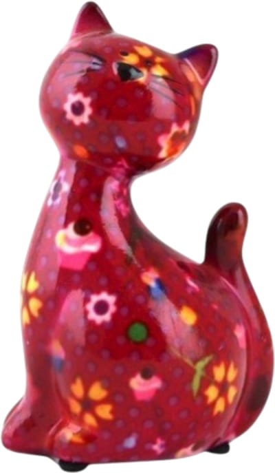 Pomme Pidou Spaarpot Kat Caramel Small 001 (8.2 x 6.8 x 13 cm - Keramiek)