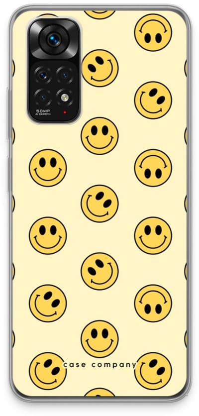 Case Company® - Hoesje geschikt voor Xiaomi Redmi Note 11 hoesje - Smiley N°2 - Soft Cover Telefoonhoesje - Bescherming aan alle Kanten en Schermrand