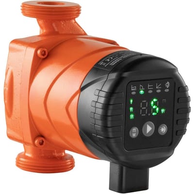 Pompe de circulation à haute efficacité LPS25-6BP/130, 58 L/min, Hauteur manométrique max. 4 m, Fonte, Pompe de circulation de recirculation d'eau chaude, Raccordement fileté, Clapet anti-retour