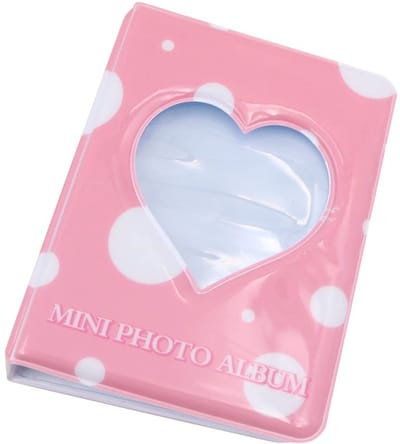 Dailygoods- Fotoalbum Mini 7,6 cm - Instapfotoalbum - Roze Cirkel - Hoogwaardig PVC - Voor 3 inch Foto's - Compact en Schattig - Fotoboek