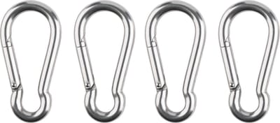PARKSIDE Karabijnhaak Set van 4 RVS - 80 x 8 mm - Karabiner Carabiner - Max. belasting: 230 kg