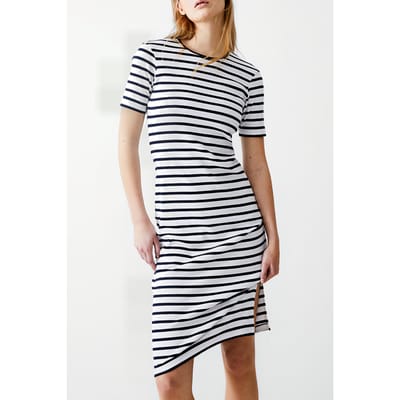 French Connection Stripe Rib Dress Midi Dk Navy/white Größe: XS | Midikleider Outlet | Damen | Blau
