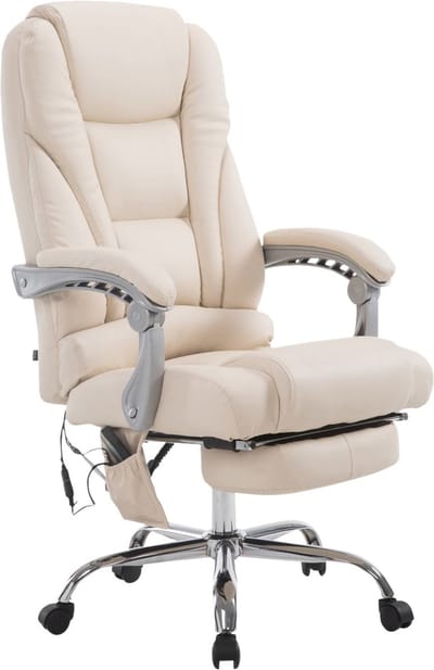 CLP Pacific Bureaustoel - Massage Functie - Voor volwassenen - Met armleuningen - Ergonomische - creme