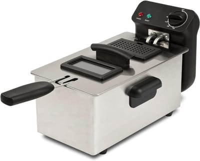 Aurixi® Frituurpan 3 liter - Frituurpan - Zilver - ‎20cm x 20cm x 20cm; 2.36 kg