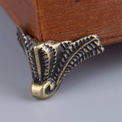 Decoratieve Hoekbeschermers van Zinklegering voor Sieradenboxen, Antiek Messing, 24 Sets met Klauwen en Voetjes voor Meubels
