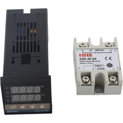 REX C100FK07 V*AN Intelligente Temperatuurregelaar SSR Uitgang + SSR 40 DA + M6 1M Kabel 3 Stuks Set black