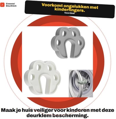 Dailygoods- Deurklem - Bescherming voor Deuren - Kindveilig - Voor Wasmachine - Silicone - Schattige Kattenpoot Vorm - Deurstoppers