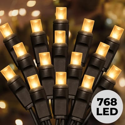 Lomera Kerstboomverlichting - Kerstverlichting - Kerstlampjes Warm Wit - 768 LED - 990 CM - Kerstverlichting Binnen en Buiten - Lichtfuncties met Geheugen - Automatische Timer 8 Uur - Ip44 - Clusterverlichting