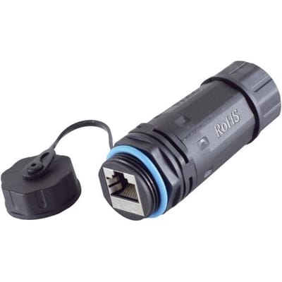 BKL Electronic RJ45-connector, CAT 6, IP68, short, outdoor 10121208 Aantal polen (sensoren) 8 Zwart 1 stuk(s)