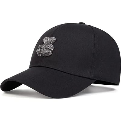 Casquettes de Baseball Personnalisées Ours en Peluche 3D Unisexe Printemps Automne Extérieur Réglables Casquettes Décontractées Chapeau Protection Solaire black