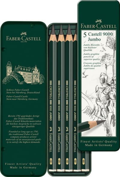 Faber-Castell grafietpotlood set - serie 9000 Jumbo - bliketui a 5 stuks - FC-119305