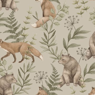 Boråstapeter Vliesbehang 6921 - Newbie2 - Dieren Beige - 53cm x 10.05m