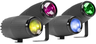 BeamZ set van 4 PSZ18W LED pin spots - 16 RGBW kleuren - Handmatige zoom - Met afstandsbediening