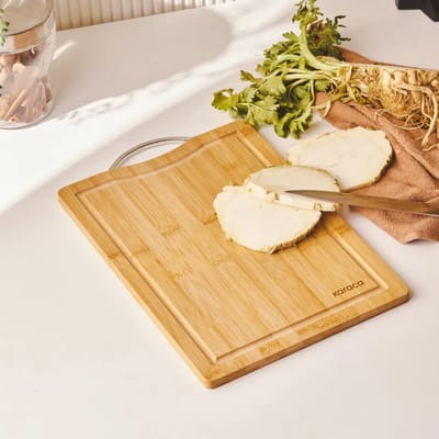 Karaca Bamboe - Snijplank - 28 x 20 cm - Houten Keukenplank - 1,2 cm - Snij- en Serveerplank