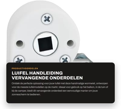 Dailygoods- Luifel Vervangingsonderdeel - Wormwiel 5x4x2,5cm - Geschikt voor Meeste Modellen - Duurzaam Metaal - Eenvoudige Installatie - Voor Balkon/Tuin/Camper - Zonnescherm