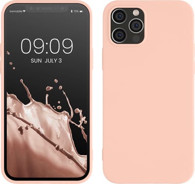 kwmobile telefoonhoesje geschikt voor Apple iPhone 12 / iPhone 12 Pro - Hoesje voor smartphone - Back cover in pastelkleurige perzik