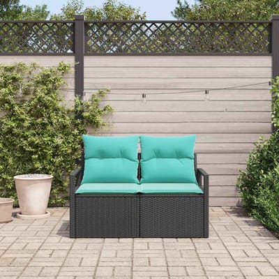 vidaXL - Tuin - Sofa - met - kussen - 120 - x - 62 - x - 69 - cm - poly - rattan