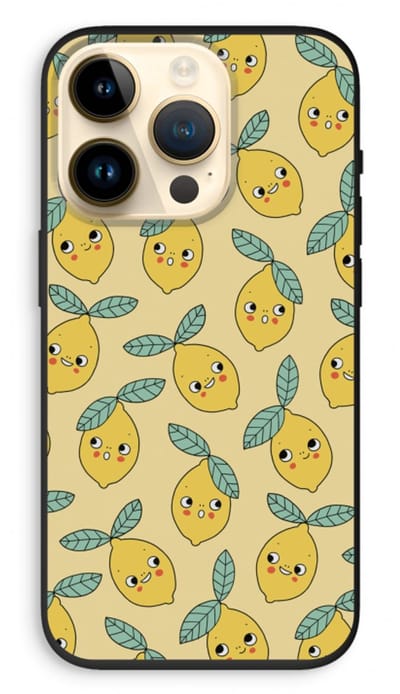 Case Company® - Hoesje geschikt voor iPhone 14 Pro hoesje - Citroenen - Biologisch Afbreekbaar Telefoonhoesje - Bescherming alle Kanten en Schermrand