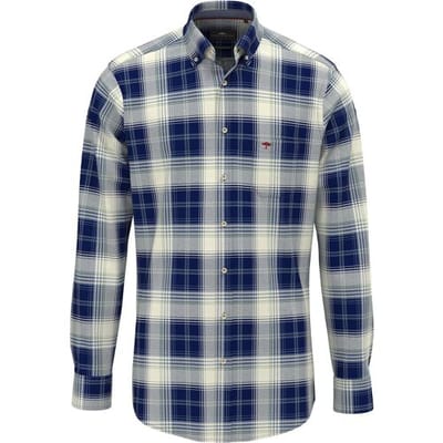 Fynch-Hatton Overhemd Modern Flannel Check Button-Down Dark Ivy / male