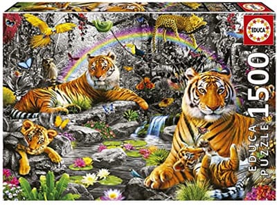 Puzzel 1500 Stukken Volwassenen, Stralende Jungle, Inclusief Puzzellijm