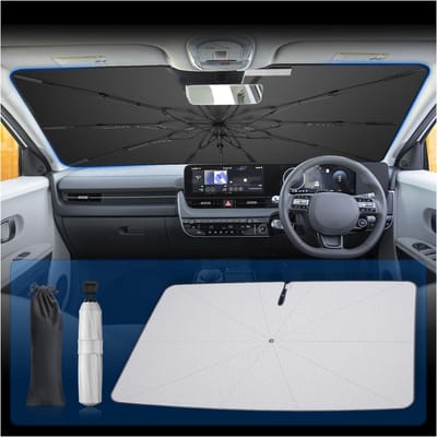 360° Draaibare Zonnebescherming voor Hyundai Ioniq 5 (2021-2025), Vouwbare Parasol met UV- en Warmtebescherming, Ideaal voor Zonnige Dagen en Ramen Bescherming