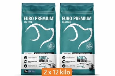 Euro-Premium Adult Medium - Hondenvoer - Lam Rijst 2x 12 kg Voordeelverpakking