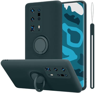 Cadorabo Hoesje geschikt voor Huawei P40 PRO / P40 PRO+ in LIQUID GROEN - Beschermhoes van flexibel TPU silicone Case Cover met ring