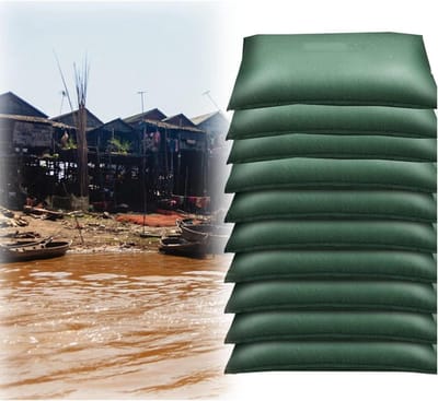 Zandzakken Waterkering - Overstromingszakken - Wateroverlast Beheersen - Zelfopblazend Watergeactiveerd - 10 Stuks - Grijs
