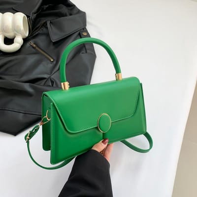 Gepersonaliseerde Trendy en Mooie Handgedragen Dames Pendeltas Nieuwe One-shoulder Crossbody Tas Eenvoudige en Modieuze Kleine Vierkante Tas green