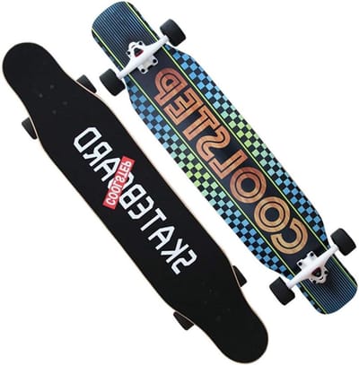 Skateboard dek Compleet 46 Inch Voor Dans, Freestyle Cruising, Graveren Esdoorn Longboard PU Wiel Concave Ontwerp Lager Capaciteit 50 lbs Kids Compleet (Kleur: #5)