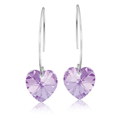 Montebello Oorbellen Pippa HZ116 - Swarovski Hart - 925 Zilver Gerhod. - Ø14mm - 40mm