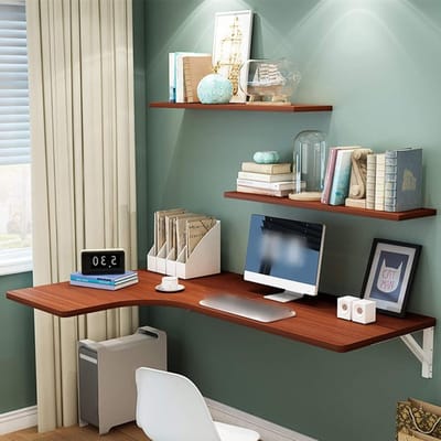 Wandmontage Klaptafel - Opklapbaar Bureau - Ruimte Besparen - Perfect Hoekontwerp - 120x60x40cm - Bruin
